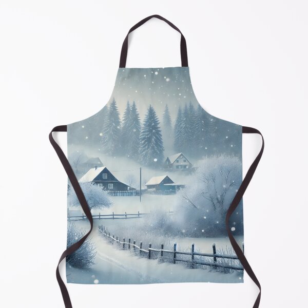 Item preview, A peaceful winter scene with snow falling on a small village nestled in a snowy valley designed and sold by homydesign.
