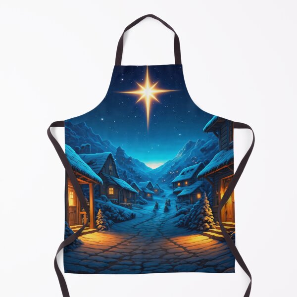 Item preview, A starry night illuminates a picturesque village nestled in a snowy mountain valley designed and sold by homydesign.