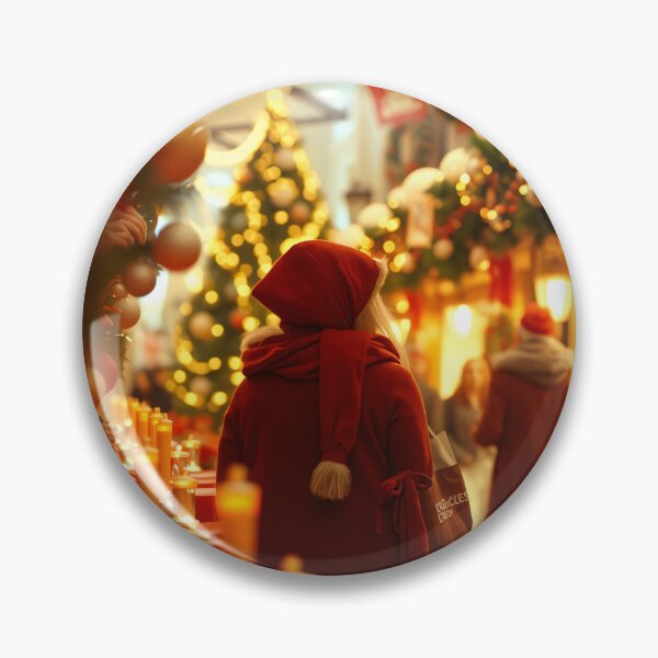 Item preview, A festive Christmas scene with a hooded figure, decorated trees, and glowing lights designed and sold by homydesign.