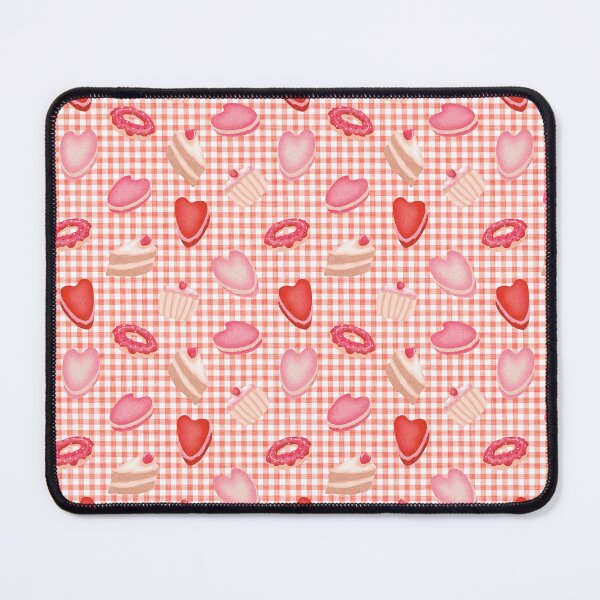 Item preview, Sweet Treats Macaron Cupcake Donut Valentines Day Bakery Desserts - Linen Soft Red & White Gingham designed and sold by piptompatternco.
