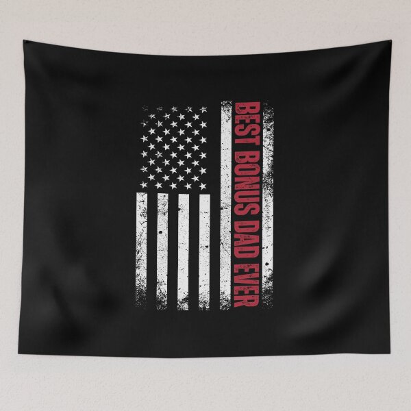 Item preview, Vintage Father's day Best Bonus Dad Ever American Flag Pride Stepfather Family Love designed and sold by MouDantArts.
