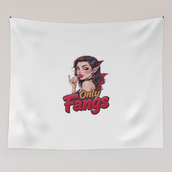 Item preview, OnlyFangs – Saucy Vampire Wink Parody Sticker designed and sold by Gscode.