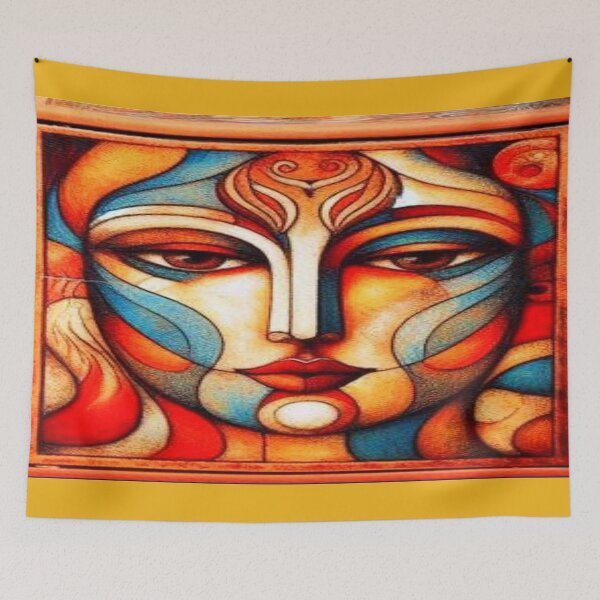 Item preview, Stained Glass Soul: Contemplative Abstract Face designed and sold by daweave77.