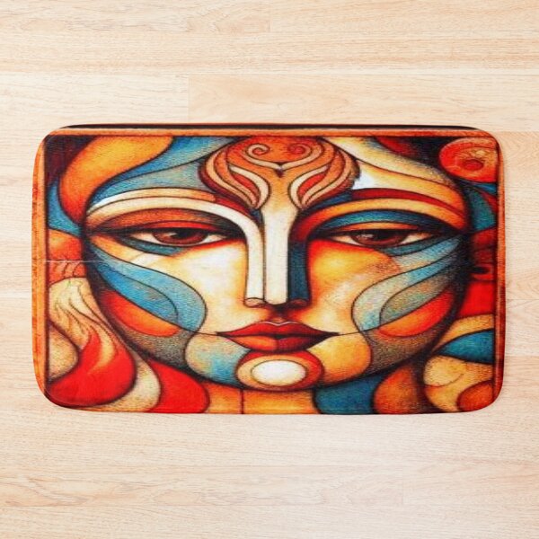 Item preview, Stained Glass Soul: Contemplative Abstract Face designed and sold by daweave77.
