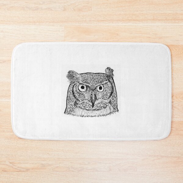 Item preview, Fierce Great Horned Owl | Ink Line Art Portrait designed and sold by wbhny.