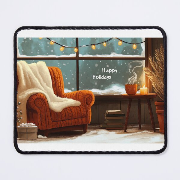Item preview, Cozy Winter Aesthetic Reading Nook - Warm Hygge Vibes Illustration Art designed and sold by MeridianVisions.