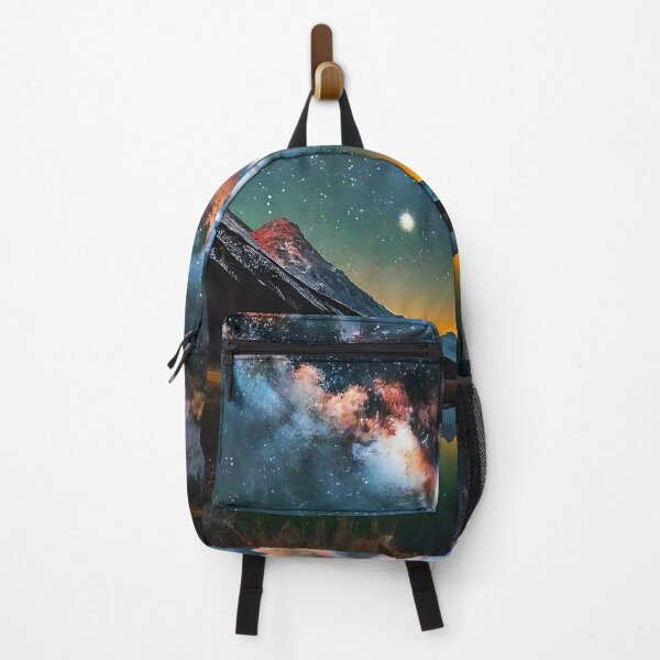 Item preview, Starry Milky Way over Mountains and Alpine Lake with Perfect Reflection — Nighttime Astro-Landscape Photography with Nebula and Cosmic Colors designed and sold by Karina Creative Studio.
