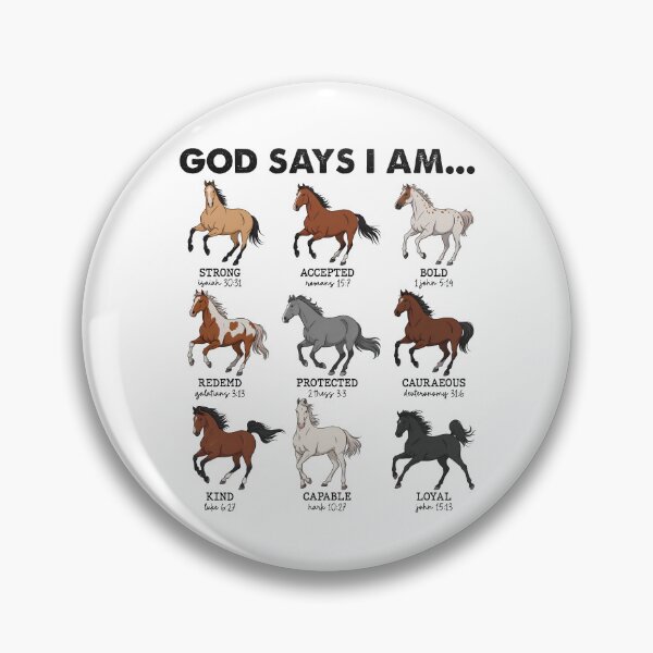 Item preview, Horses God Says I Am Cute Christian Bible Verses designed and sold by KarimSoCute.