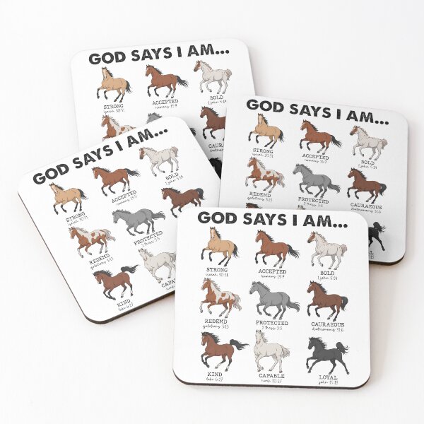 Item preview, Horses God Says I Am Cute Christian Bible Verses designed and sold by KarimSoCute.