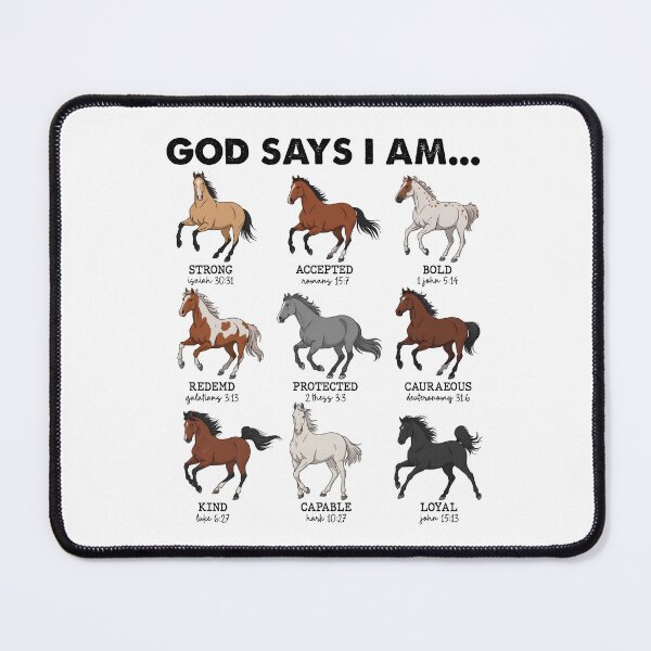 Item preview, Horses God Says I Am Cute Christian Bible Verses designed and sold by KarimSoCute.