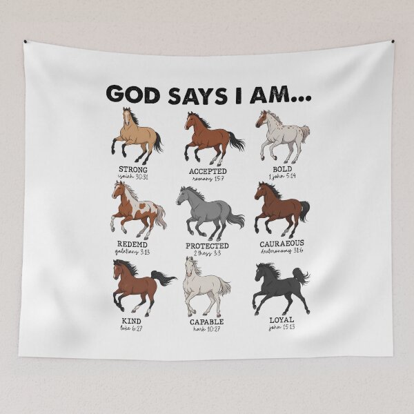 Item preview, Horses God Says I Am Cute Christian Bible Verses designed and sold by KarimSoCute.