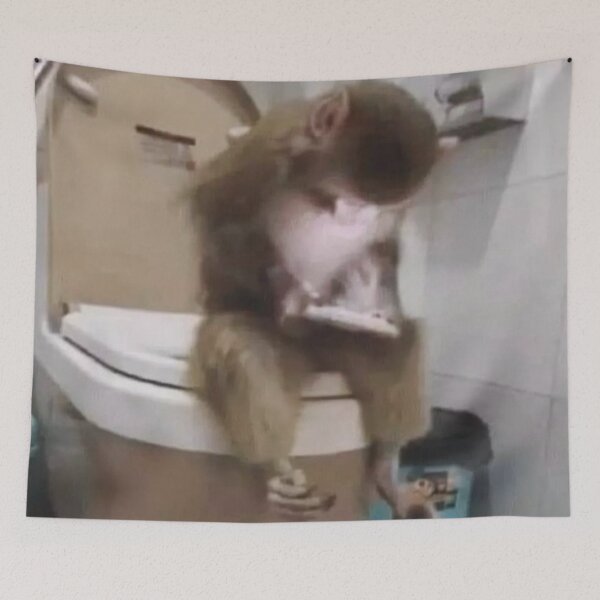 Item preview, monkey scrolling on toilet designed and sold by monkey zone.