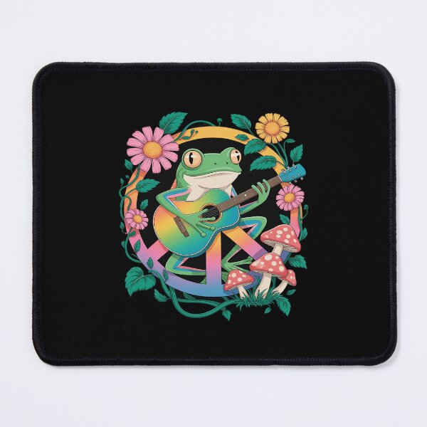 Item preview, Hippie Frog Playing Guitar Peace Tie Dye Mushroom designed and sold by TechnicalSara.
