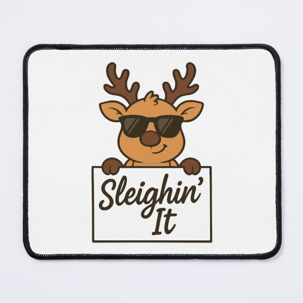 Item preview, Sleighin’ It – Funny Cool Reindeer Christmas Pun Design designed and sold by inkoutninja.