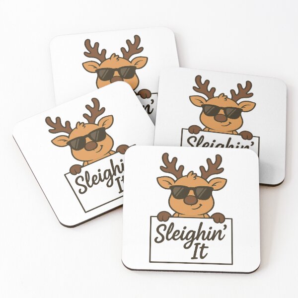 Item preview, Sleighin’ It – Funny Cool Reindeer Christmas Pun Design designed and sold by inkoutninja.