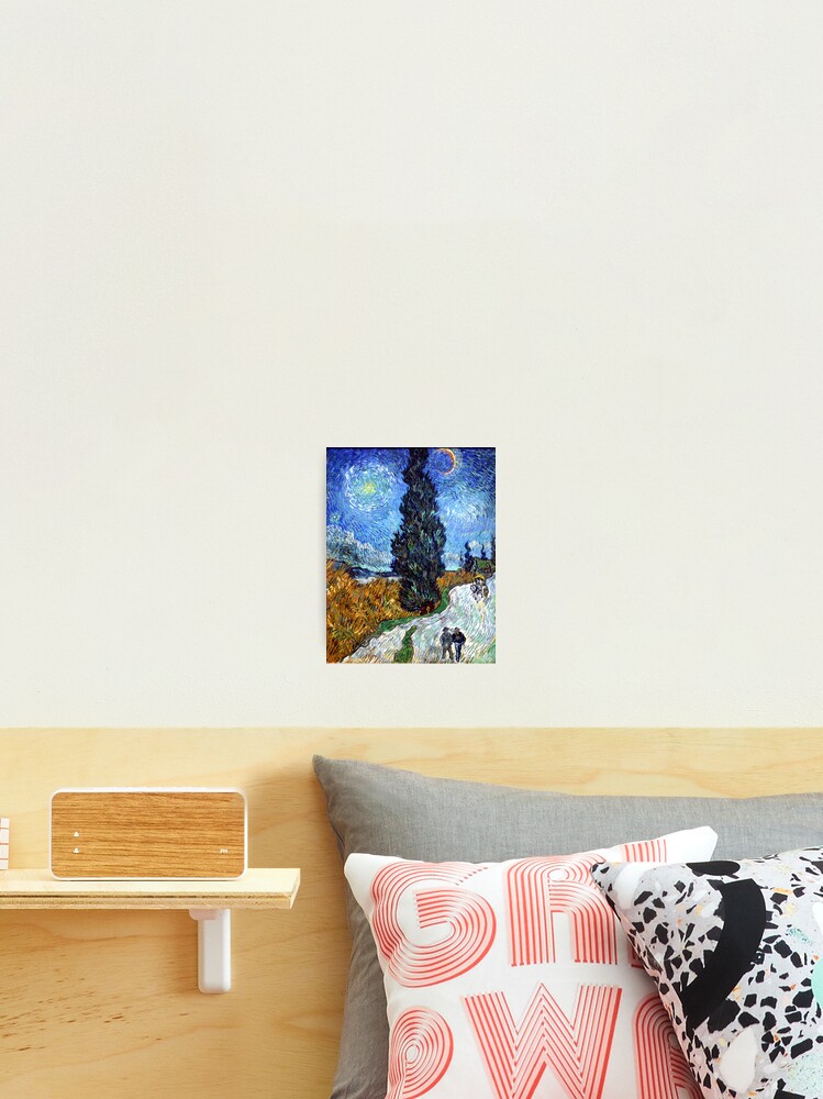 Hd Road With Cypress And Star By Vincent Van Gogh High Definition Photographic Print By Mindthecherry Redbubble