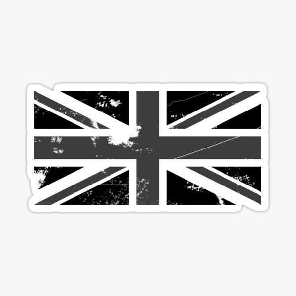 DOMED GEL FINISH STICKERS/DECALS  UK Federal 2 x LARGE CHROME & BLACK UNION JACK FLAGS 