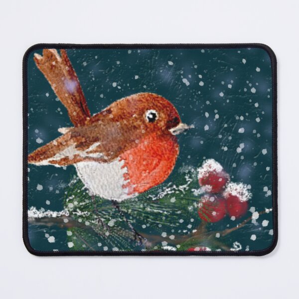 Item preview, Robin on a pine tree branch. Festive Christmas original artwork. designed and sold by WatercolourLily.