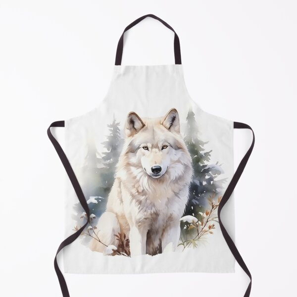 Item preview, White wolf in winter woods, watercolor style designed and sold by whisperwethers.