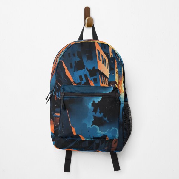 Item preview, Dramatic Post-Apocalyptic City Walk: Lone Figure Amid Ruined Skyscrapers At Sunset designed and sold by Rue Market.