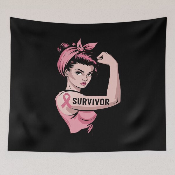 Item preview, Breast Cancer Survivor Rosie Riveter Pink Awareness designed and sold by khorbiasieno.