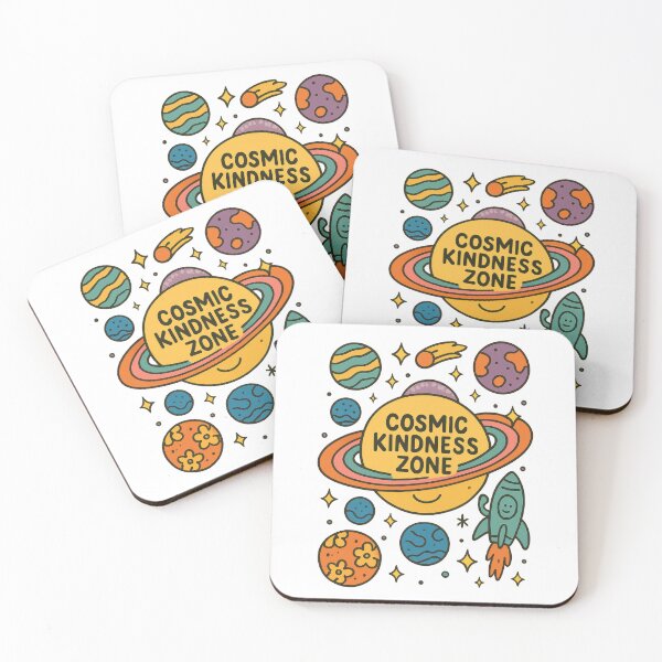 Item preview, Cosmic Kindness Zone – Cute Outer Space Positivity Illustration designed and sold by inkoutninja.