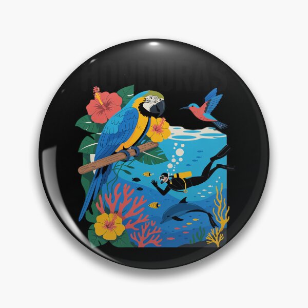 Item preview, Honduras Map Nature Parrot Scuba Diving designed and sold by LittleDame.