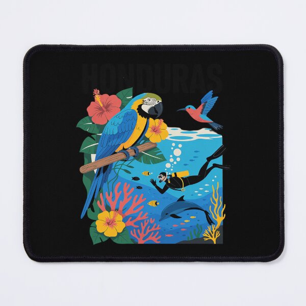 Item preview, Honduras Map Nature Parrot Scuba Diving designed and sold by LittleDame.