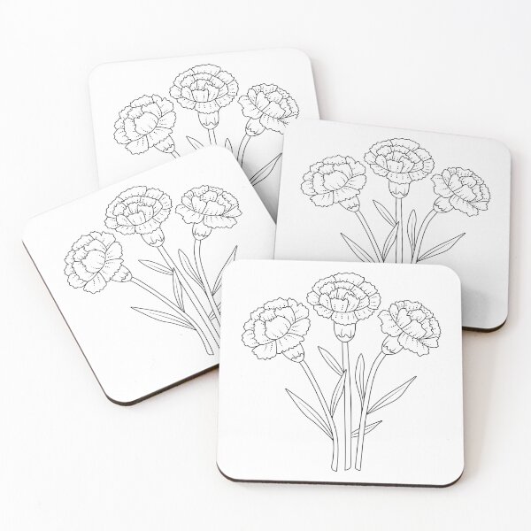 Item preview, Three black line carnations designed and sold by OM-lova.