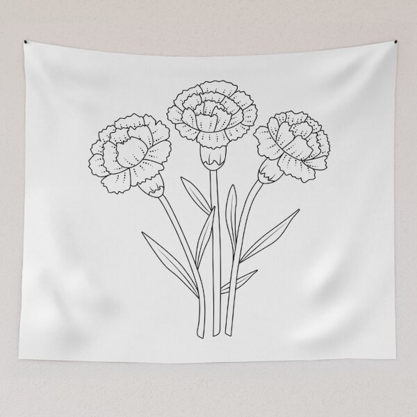 Item preview, Three black line carnations designed and sold by OM-lova.