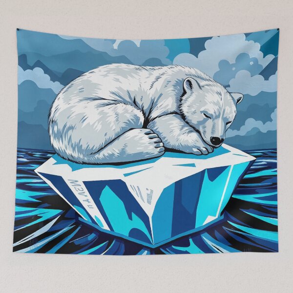Item preview, Drifting Polar Bear – Arctic Climate Artwork designed and sold by WildlifeInc.