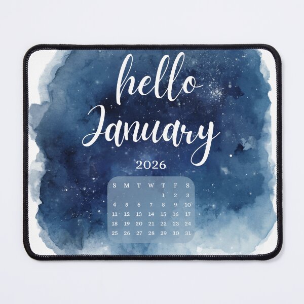 Item preview, Hello January 2026, Calm Winter Monthly Calendar Stickers designed and sold by Moodune.