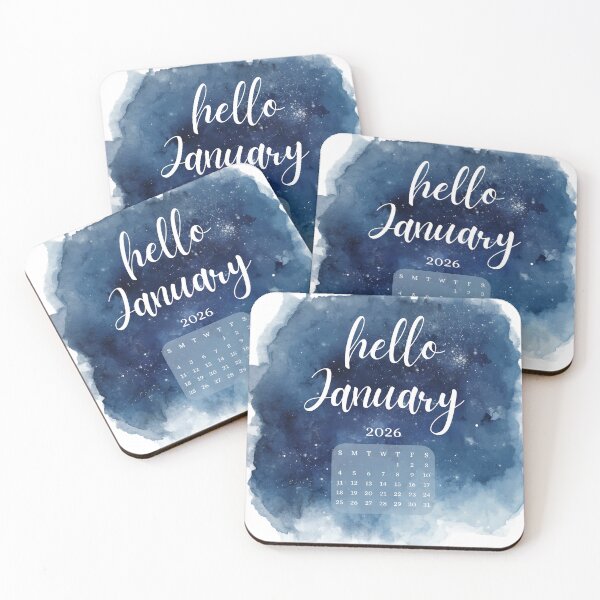 Item preview, Hello January 2026, Calm Winter Monthly Calendar Stickers designed and sold by Moodune.