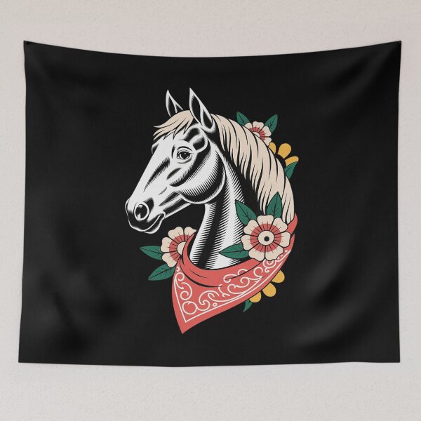 Item preview, Horse Head Bandana Floral Western Country designed and sold by ticlitule.