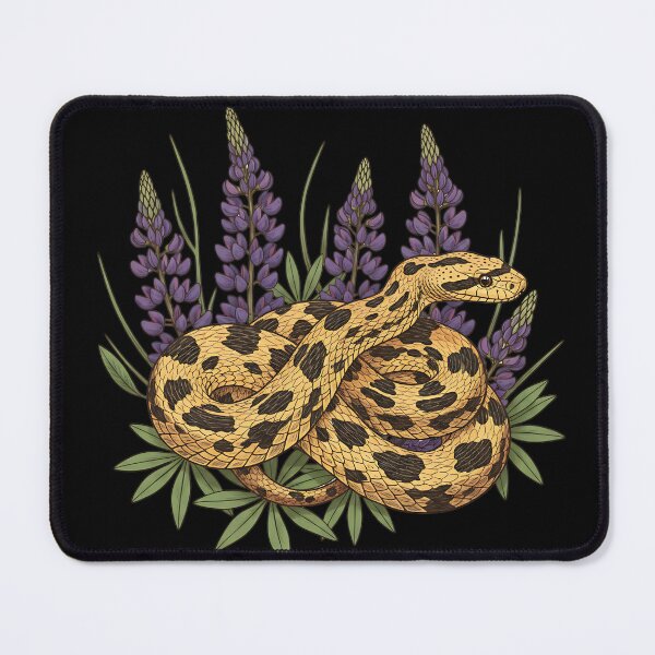 Item preview, Bullsnake Resting Among Purple Lupines designed and sold by BirdsnStuff.