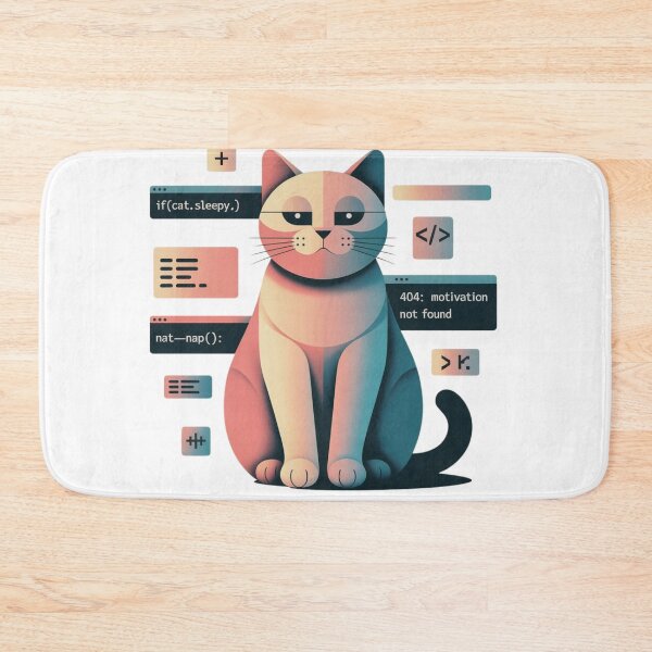 Item preview, Motivation Not Found – Funny Cat Programmer Coding Humor design designed and sold by ZyricZyric.