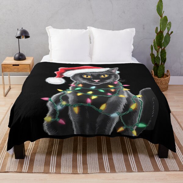 Item preview, Black Cat christmas light cat lover christmas Pajama designed and sold by KonstanKoraner.