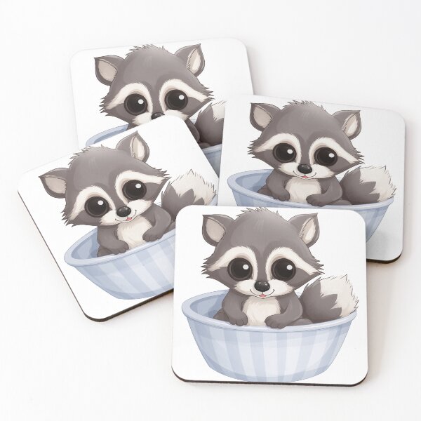 Item preview, Cute Raccoon In A Bowl designed and sold by New-School-Wave.