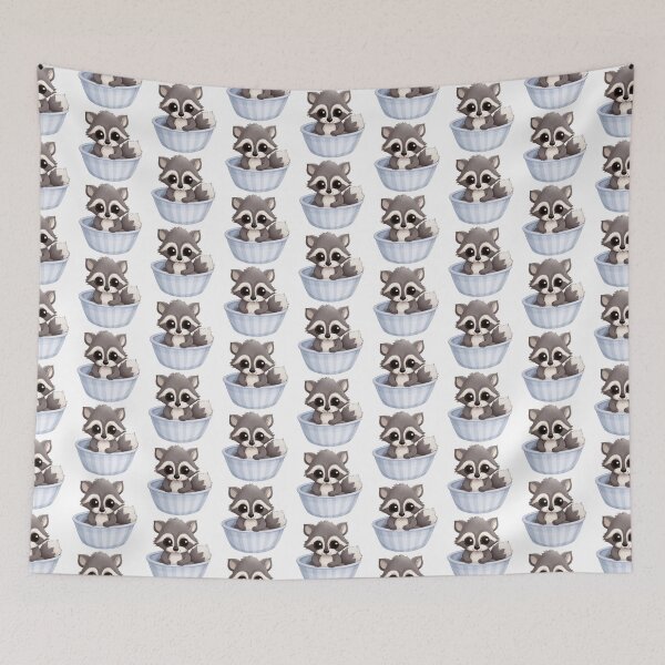 Item preview, Cute Raccoon In A Bowl designed and sold by New-School-Wave.
