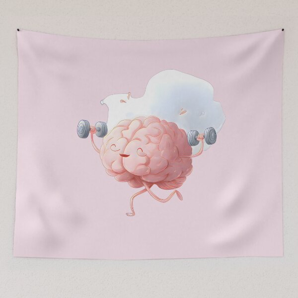Item preview, Strong Mind Cute Brain Lifting Weights! – Kawaii Workout Fitness Motivational Design designed and sold by PureBrain.