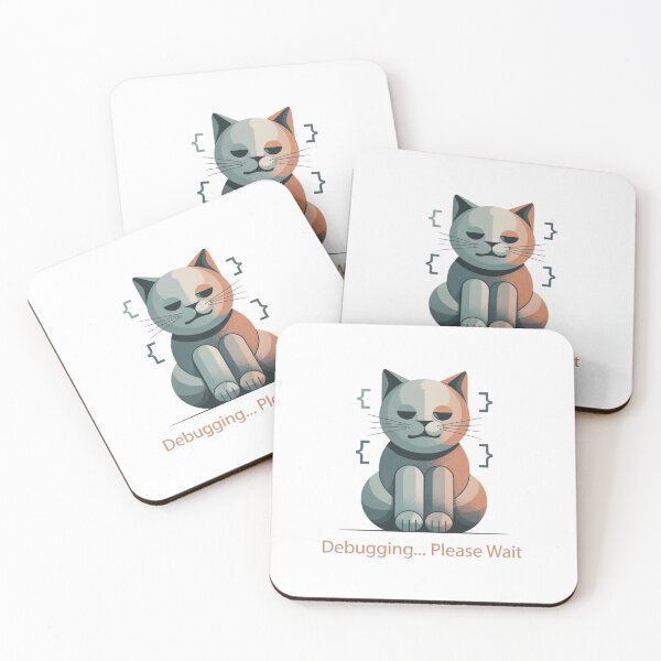 Item preview, Debugging Please Wait – Funny Lucky Cat Programmer design designed and sold by ZyricZyric.