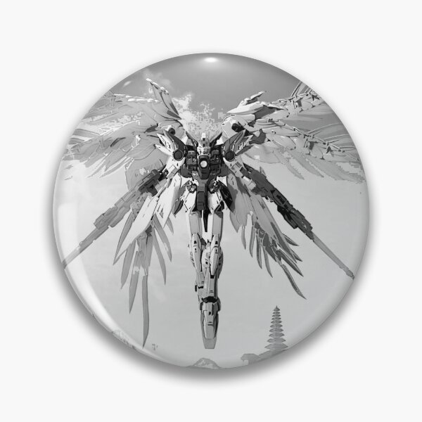Item preview, wing Gundam vector Digital Artwork blackwhite designed and sold by sabartgunpla.