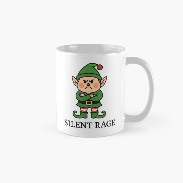 Item preview, Funny Angry Christmas Elf Cartoon – Silent Rage Holiday Humor Sticker designed and sold by FestivityFinds.