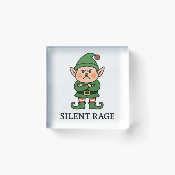 Item preview, Funny Angry Christmas Elf Cartoon – Silent Rage Holiday Humor Sticker designed and sold by FestivityFinds.
