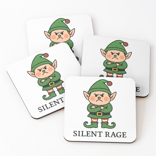 Item preview, Funny Angry Christmas Elf Cartoon – Silent Rage Holiday Humor Sticker designed and sold by FestivityFinds.