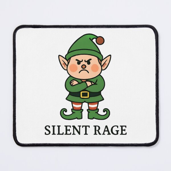 Item preview, Funny Angry Christmas Elf Cartoon – Silent Rage Holiday Humor Sticker designed and sold by FestivityFinds.