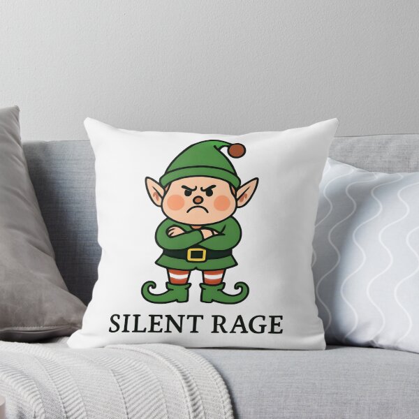 Item preview, Funny Angry Christmas Elf Cartoon – Silent Rage Holiday Humor Sticker designed and sold by FestivityFinds.
