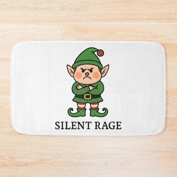 Item preview, Funny Angry Christmas Elf Cartoon – Silent Rage Holiday Humor Sticker designed and sold by FestivityFinds.