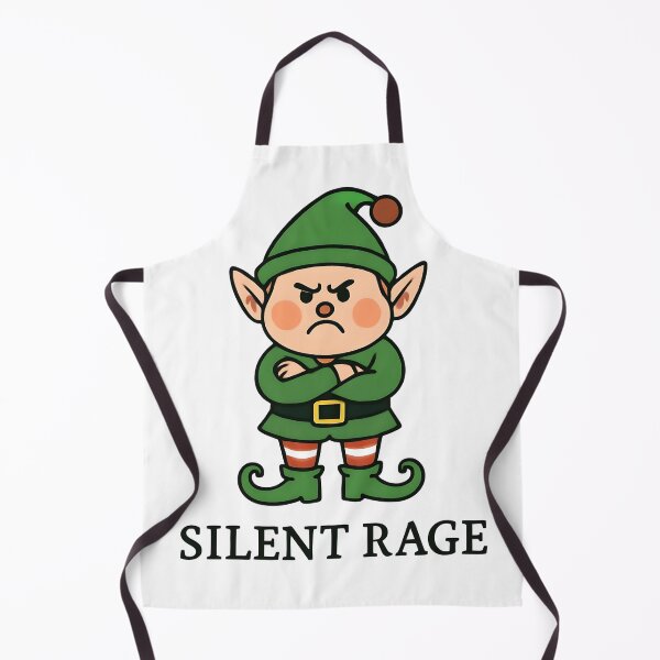 Item preview, Funny Angry Christmas Elf Cartoon – Silent Rage Holiday Humor Sticker designed and sold by FestivityFinds.