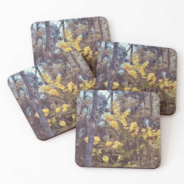 Item preview, Australian Native Golden Wattle Flowers in Morning Light designed and sold by Mary Prema Art.